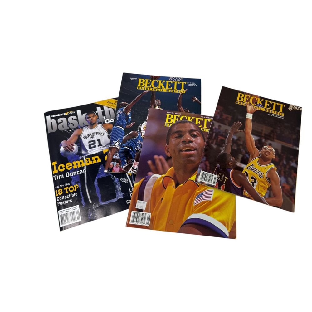 Beckett Basketball Monthly lot Magic Johnson Clyde Drexler Kareem Tim Duncan 90s